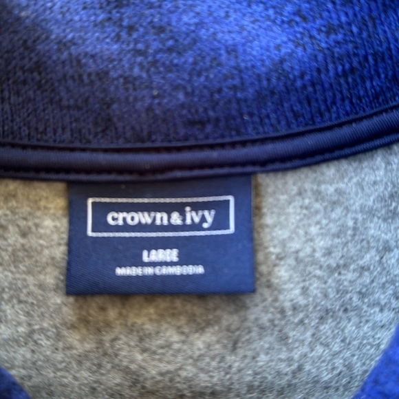 Crown & Ivy men’s gray pullover stretch jacket size L - Picture 3 of 13